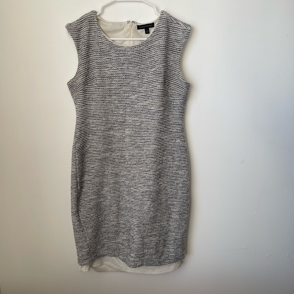 Banana Republic sleeveless knit tweed sheath dress size 8